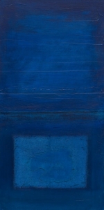 Blue Lagoon x1 - 18" x 36" - Acrylic & mixed media on canvas